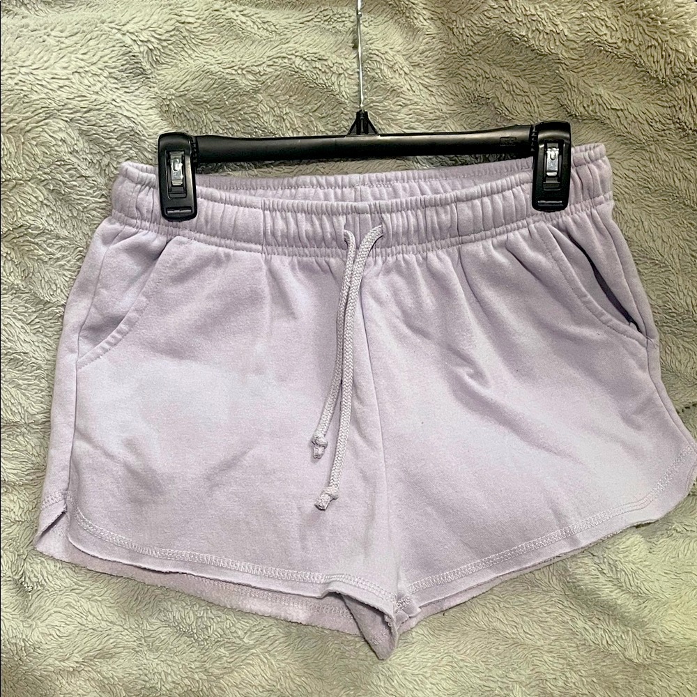 Hippie Rose Purple Athletic Shorts with Elastic Waistband